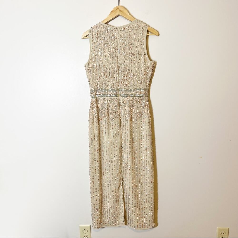 Mac Duggal Beaded Sleeveless High Neck Midi Sheath Dress Style #10509 Size 4 - Picture 8 of 11